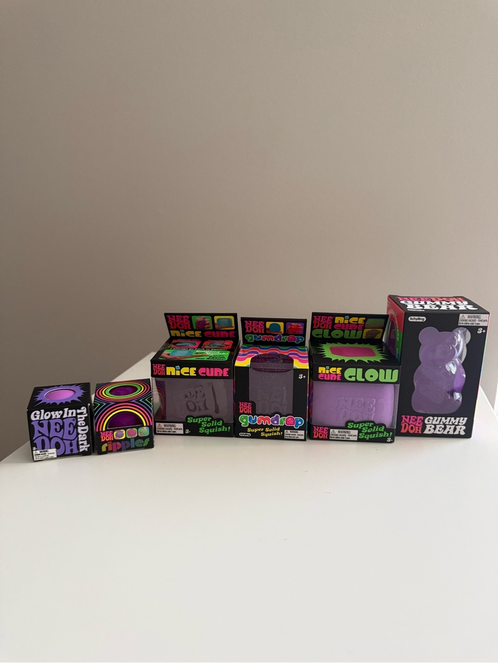 💜NWT NeeDoh  Toys Lot – Nice Cube, Gumdrop, Glow Cube, Gummy Bear Authentic